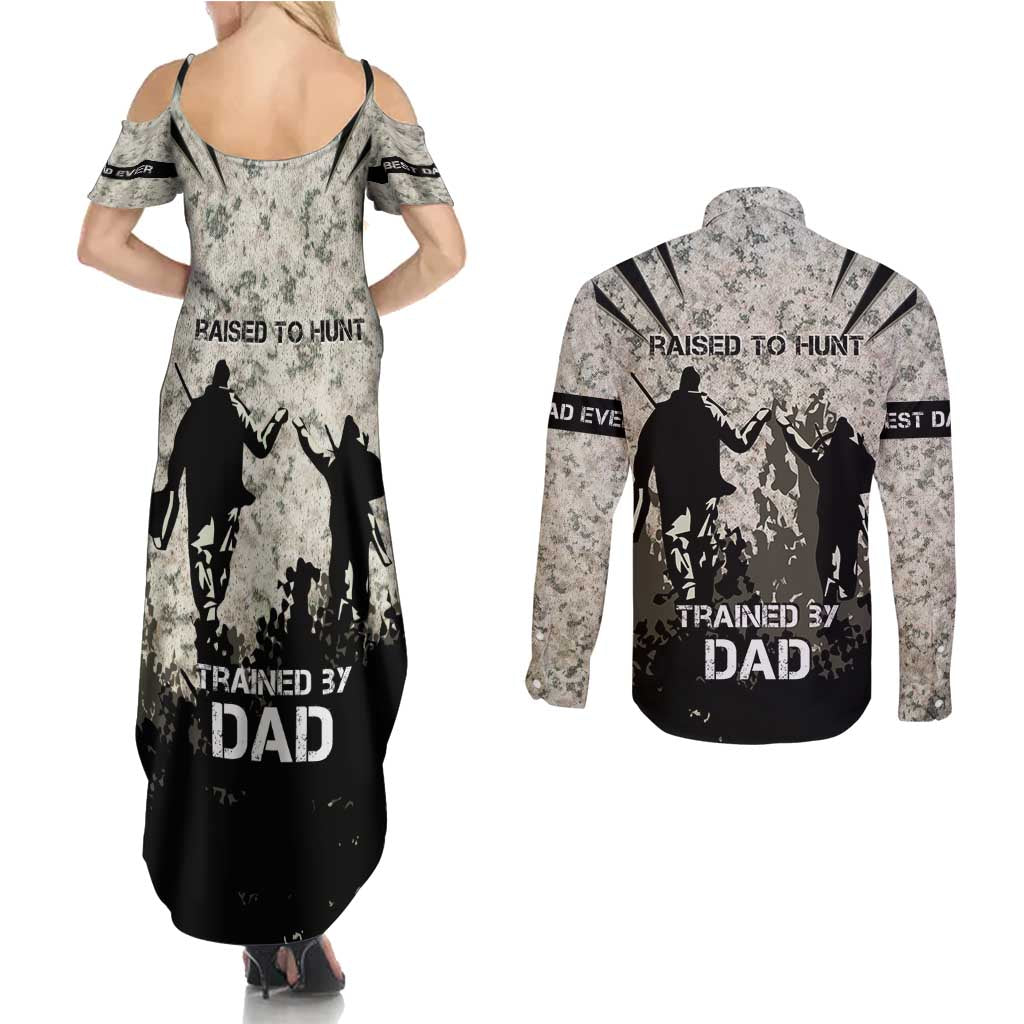 Deer Hunting Fathers Day Couples Matching Summer Maxi Dress and Long Sleeve Button Shirt Best Dad Ever