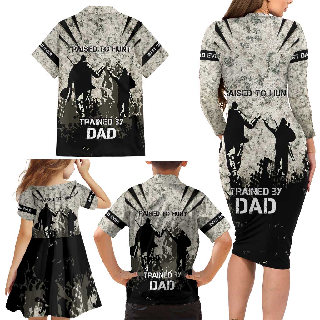 Deer Hunting Fathers Day Family Matching Long Sleeve Bodycon Dress and Hawaiian Shirt Best Dad Ever