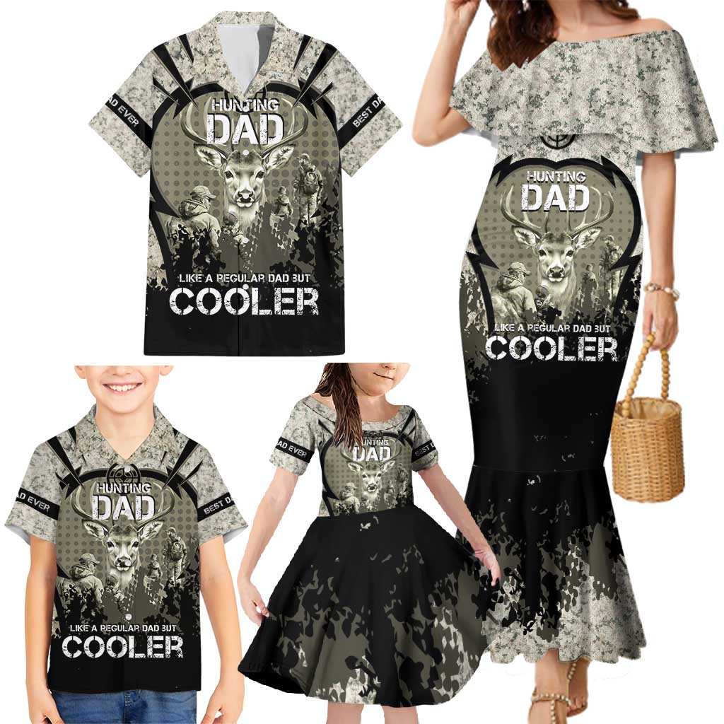 Deer Hunting Fathers Day Family Matching Mermaid Dress and Hawaiian Shirt Best Dad Ever