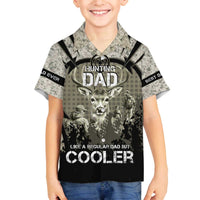 Deer Hunting Fathers Day Family Matching Off The Shoulder Long Sleeve Dress and Hawaiian Shirt Best Dad Ever