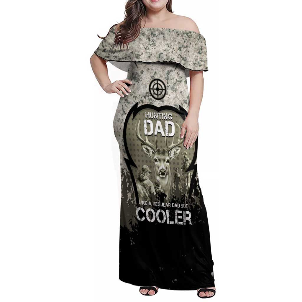 Deer Hunting Fathers Day Family Matching Off Shoulder Maxi Dress and Hawaiian Shirt Best Dad Ever