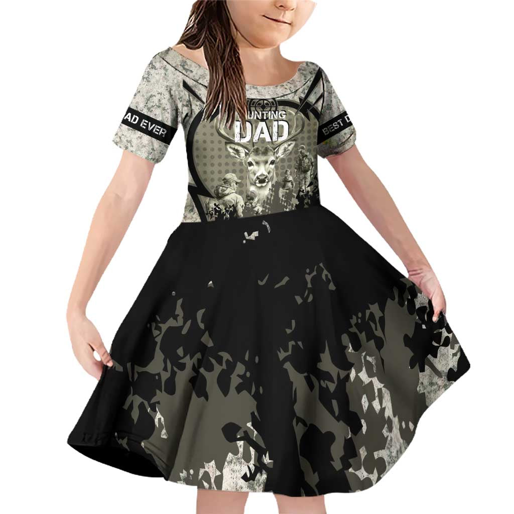 Deer Hunting Fathers Day Family Matching Off Shoulder Short Dress and Hawaiian Shirt Best Dad Ever