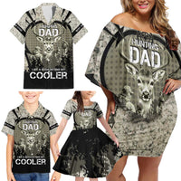 Deer Hunting Fathers Day Family Matching Off Shoulder Short Dress and Hawaiian Shirt Best Dad Ever