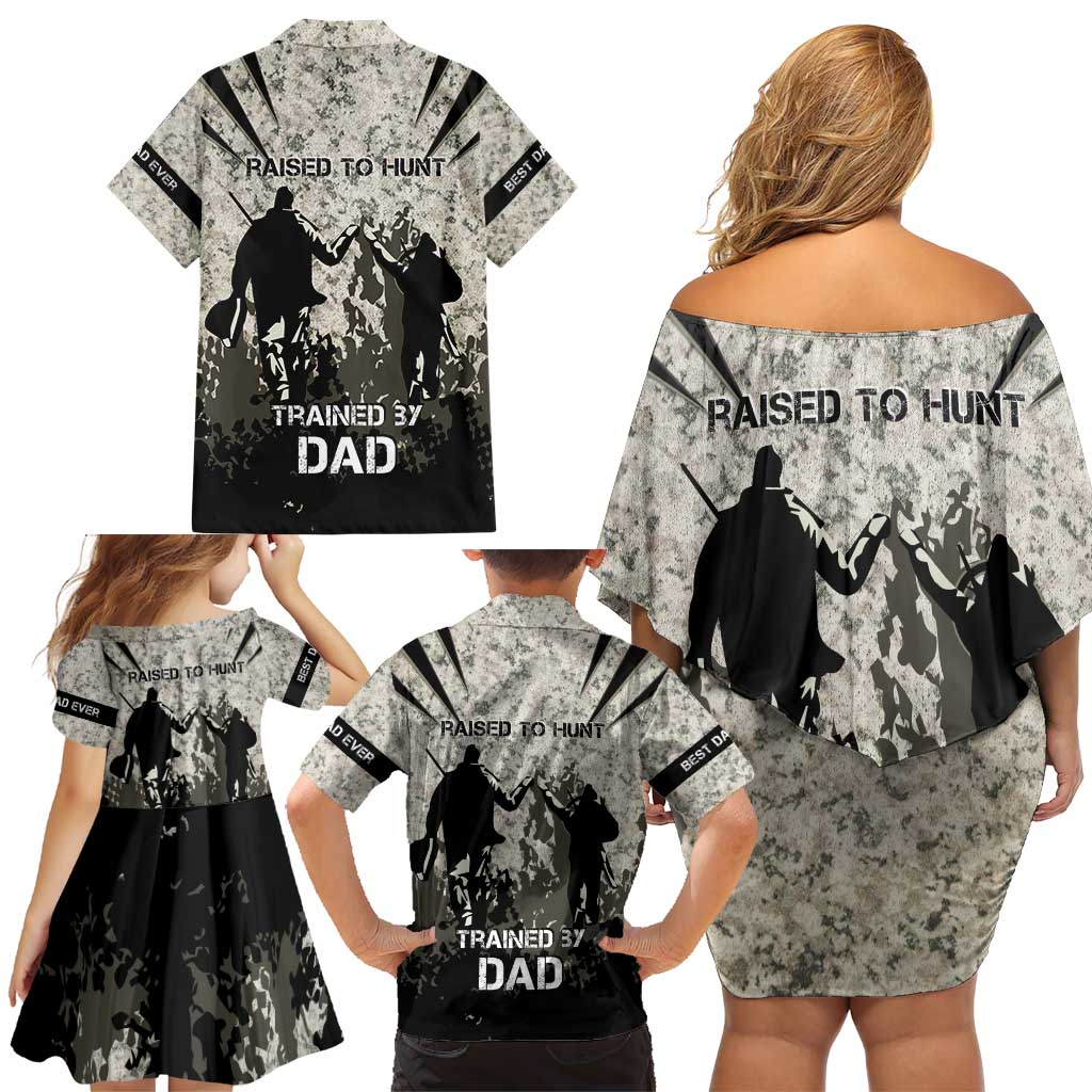 Deer Hunting Fathers Day Family Matching Off Shoulder Short Dress and Hawaiian Shirt Best Dad Ever