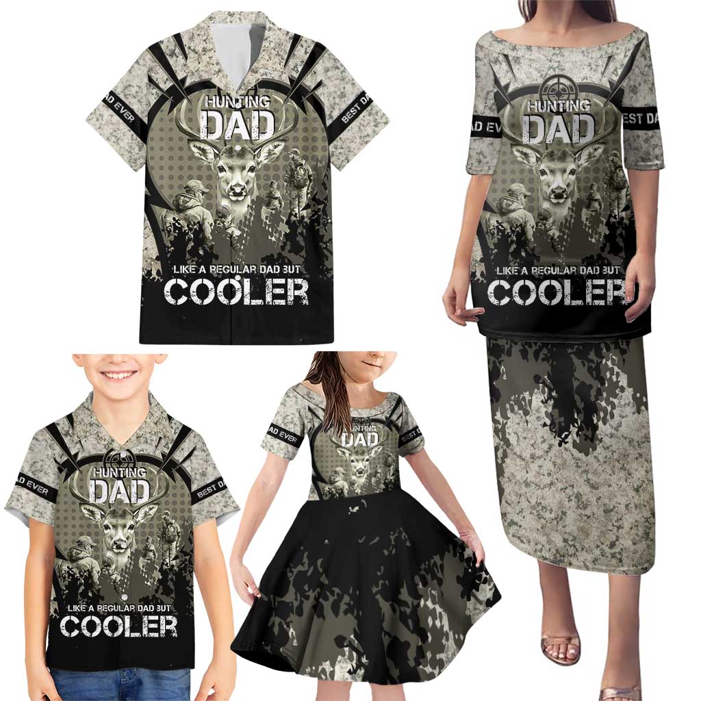 Deer Hunting Fathers Day Family Matching Puletasi and Hawaiian Shirt Best Dad Ever