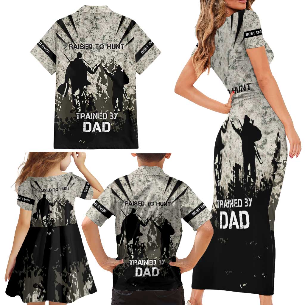 Deer Hunting Fathers Day Family Matching Short Sleeve Bodycon Dress and Hawaiian Shirt Best Dad Ever