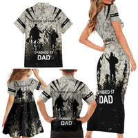 Deer Hunting Fathers Day Family Matching Short Sleeve Bodycon Dress and Hawaiian Shirt Best Dad Ever
