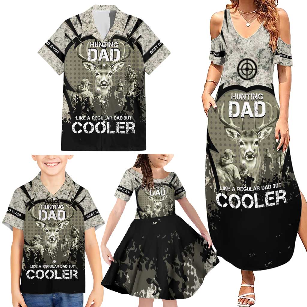 Deer Hunting Fathers Day Family Matching Summer Maxi Dress and Hawaiian Shirt Best Dad Ever