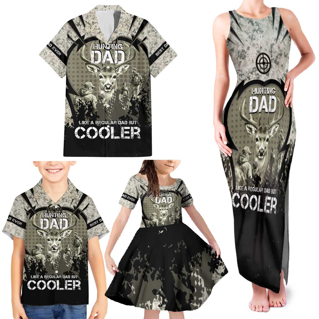Deer Hunting Fathers Day Family Matching Tank Maxi Dress and Hawaiian Shirt Best Dad Ever