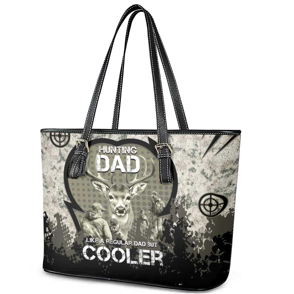 Deer Hunting Fathers Day Leather Tote Bag Best Dad Ever