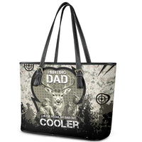 Deer Hunting Fathers Day Leather Tote Bag Best Dad Ever