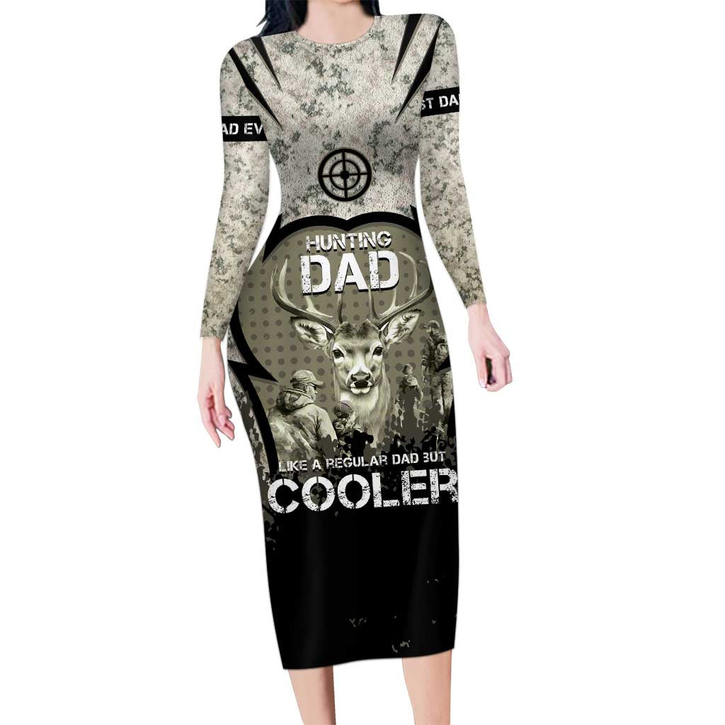 Deer Hunting Fathers Day Long Sleeve Bodycon Dress Best Dad Ever