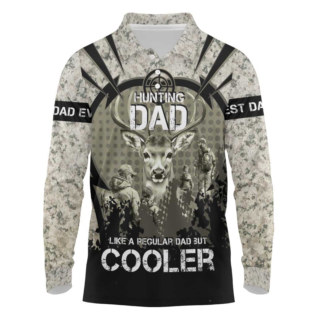 Deer Hunting Fathers Day Long Sleeve Polo Shirt Best Dad Ever