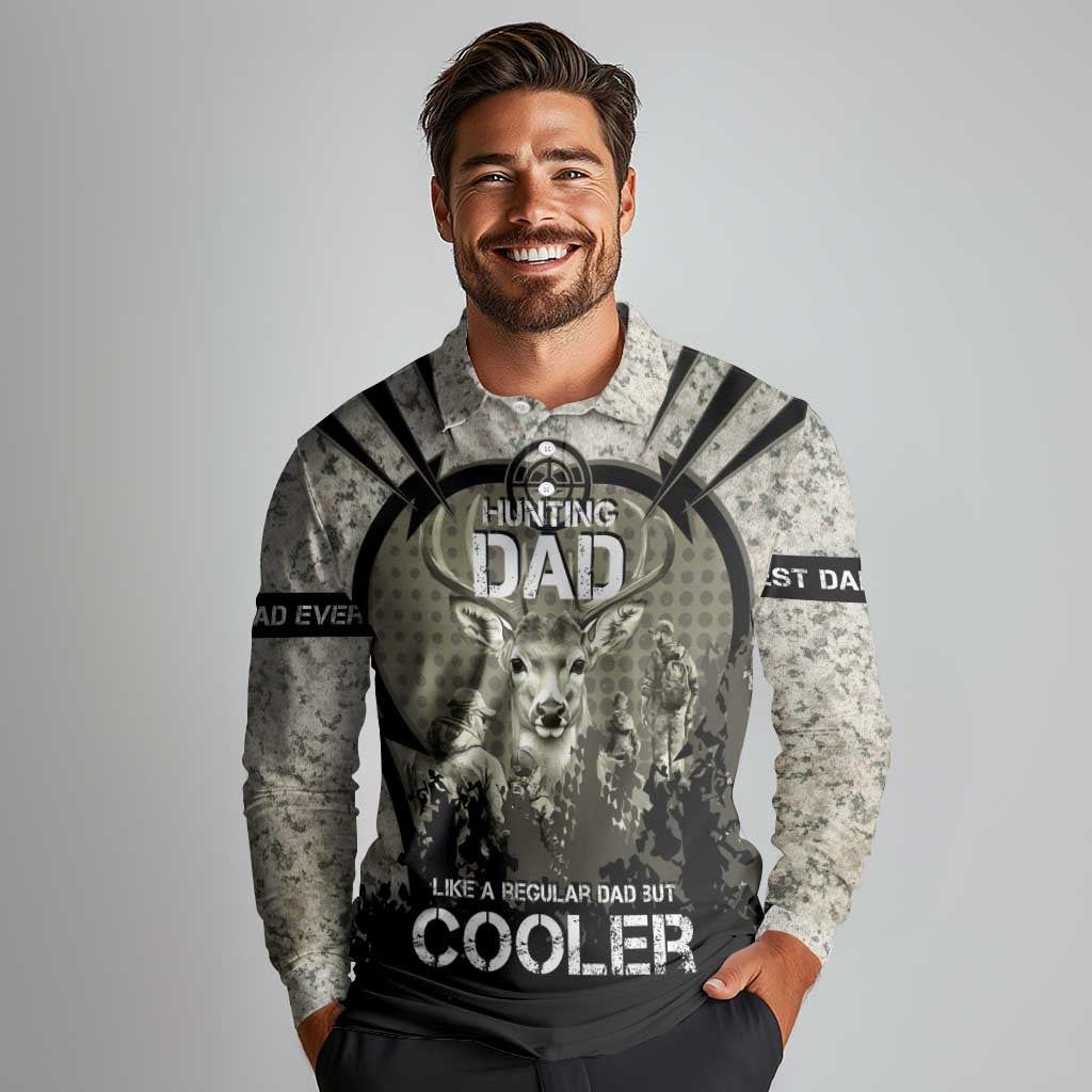 Deer Hunting Fathers Day Long Sleeve Polo Shirt Best Dad Ever