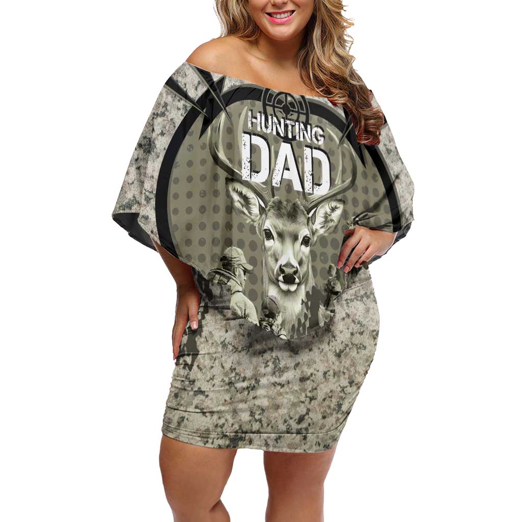 Deer Hunting Fathers Day Off Shoulder Short Dress Best Dad Ever