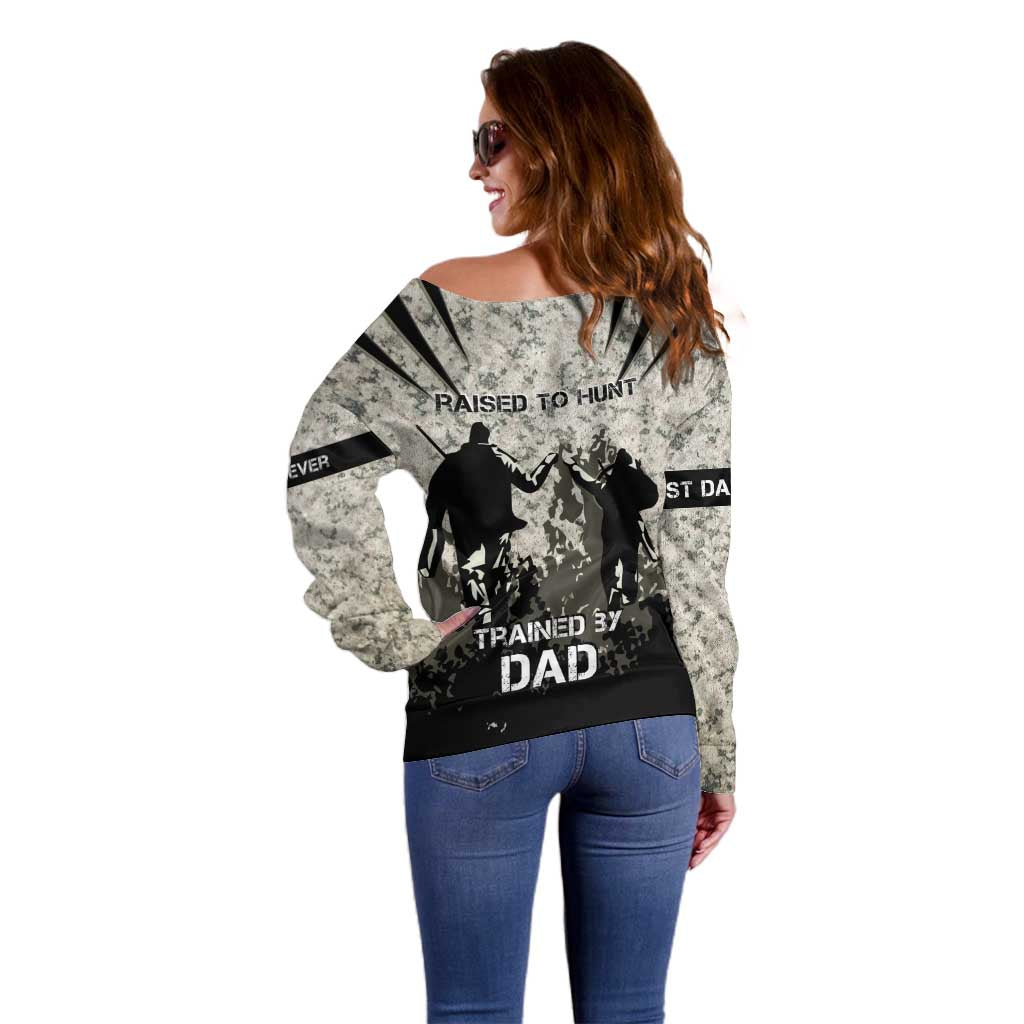Deer Hunting Fathers Day Off Shoulder Sweater Best Dad Ever