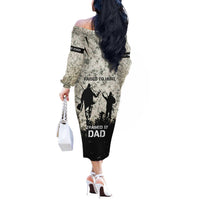 Deer Hunting Fathers Day Off The Shoulder Long Sleeve Dress Best Dad Ever