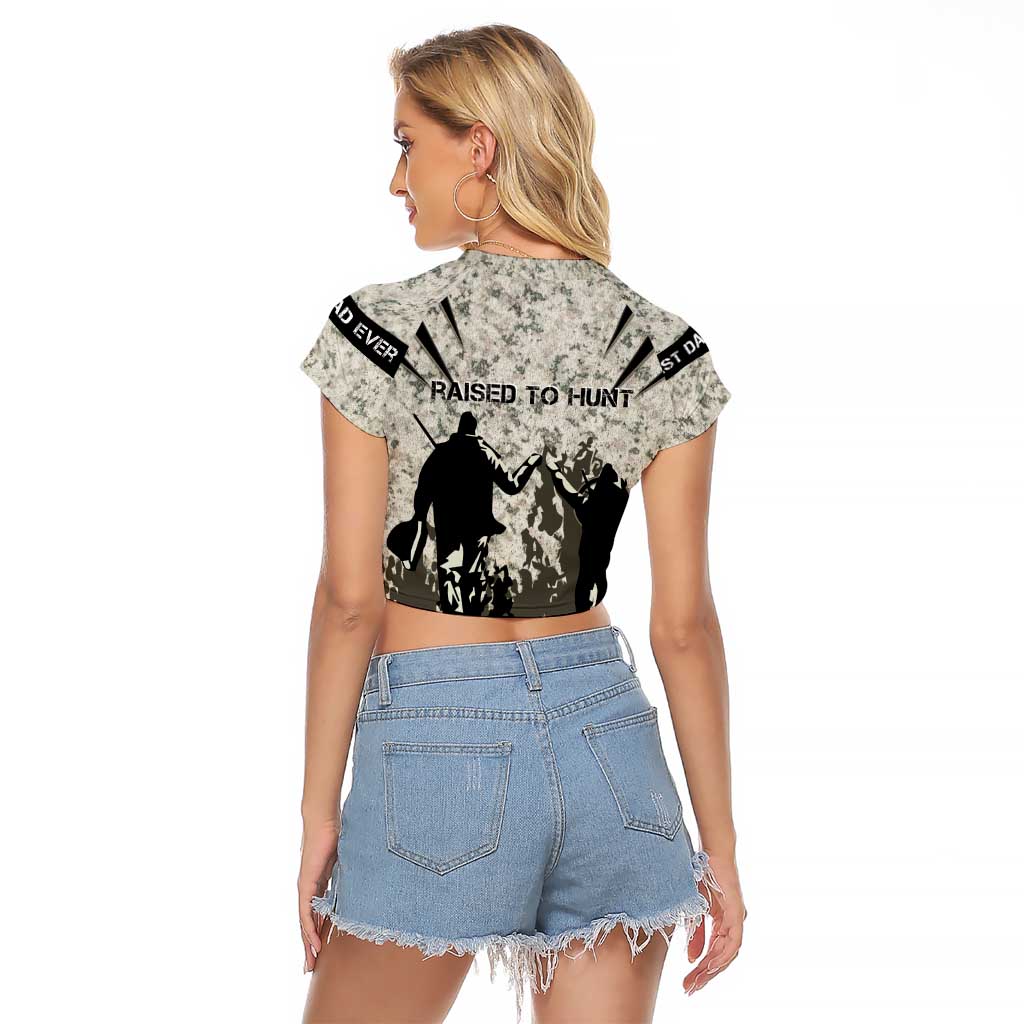 Deer Hunting Fathers Day Raglan Cropped T Shirt Best Dad Ever