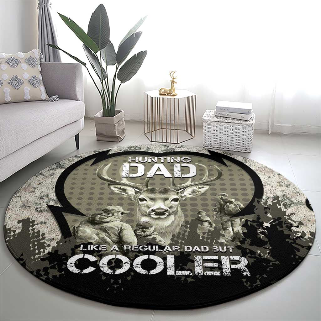 Deer Hunting Fathers Day Round Carpet Best Dad Ever