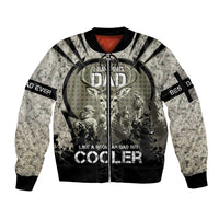 Deer Hunting Fathers Day Sleeve Zip Bomber Jacket Best Dad Ever