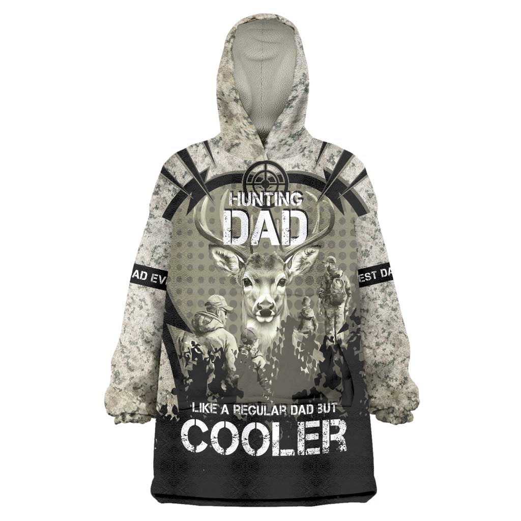 Deer Hunting Fathers Day Wearable Blanket Hoodie Best Dad Ever