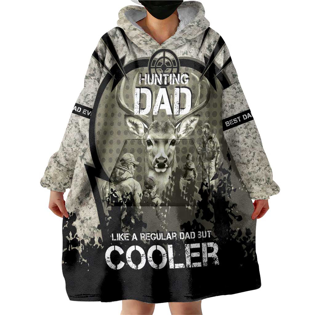 Deer Hunting Fathers Day Wearable Blanket Hoodie Best Dad Ever
