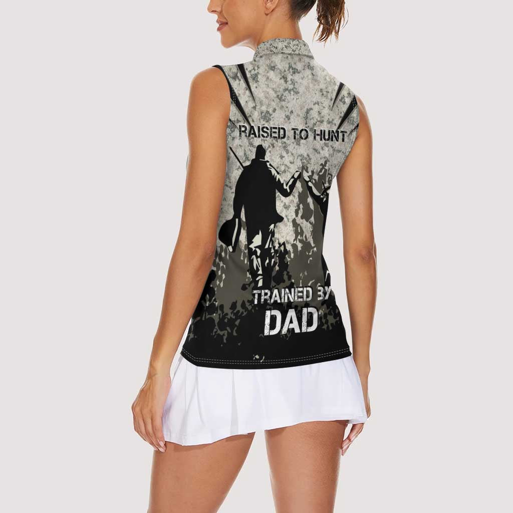 Deer Hunting Fathers Day Women Sleeveless Polo Shirt Best Dad Ever
