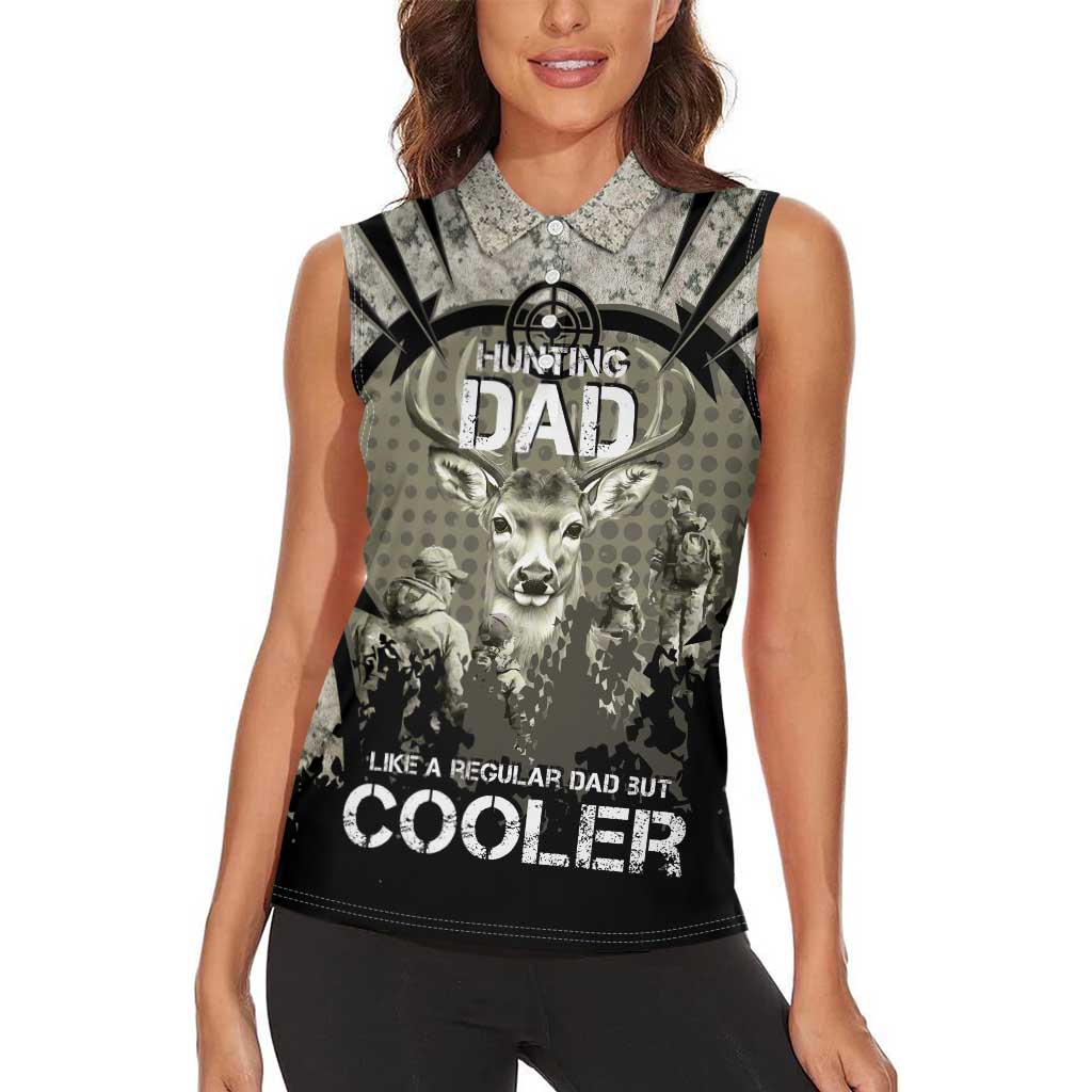 Deer Hunting Fathers Day Women Sleeveless Polo Shirt Best Dad Ever