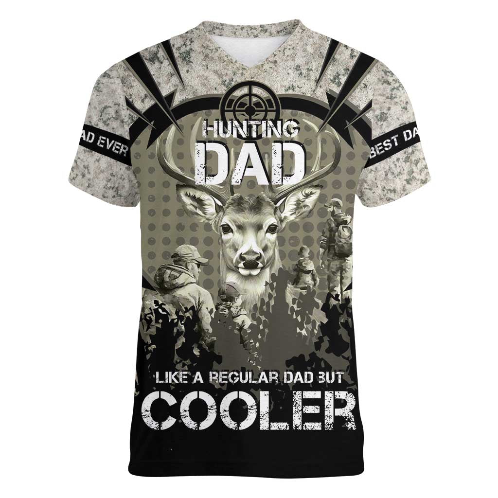 Deer Hunting Fathers Day Women V-Neck T-Shirt Best Dad Ever