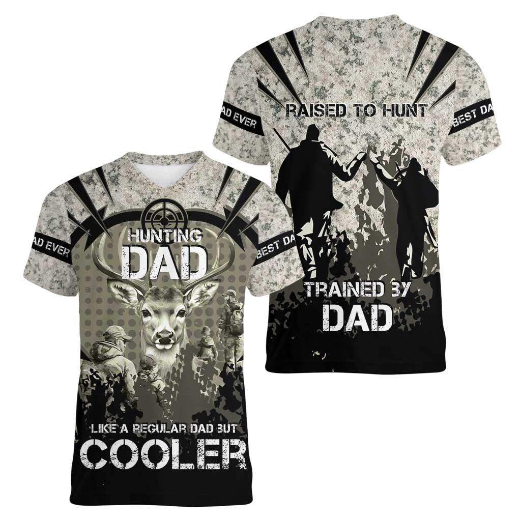 Deer Hunting Fathers Day Women V-Neck T-Shirt Best Dad Ever
