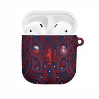 Czech Republic Football AirPods Case Art Nouveau Patterns With National Lion
