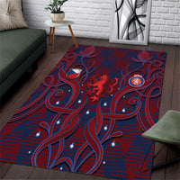 Czech Republic Football Area Rug Art Nouveau Patterns With National Lion