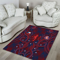 Czech Republic Football Area Rug Art Nouveau Patterns With National Lion