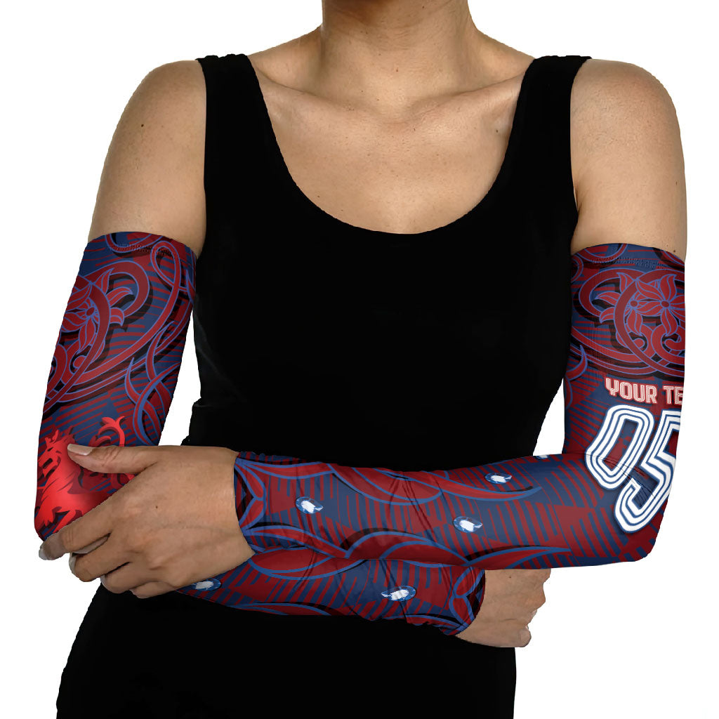 Custom Czech Republic Football Arm Sleeves Art Nouveau Patterns With National Lion