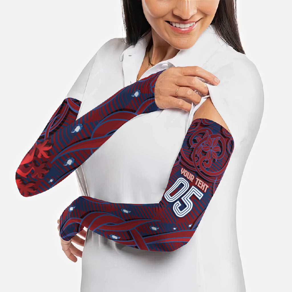 Custom Czech Republic Football Arm Sleeves Art Nouveau Patterns With National Lion