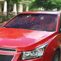 Czech Republic Football Auto Sun Shade Art Nouveau Patterns With National Lion