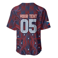 Custom Czech Republic Football Baseball Jersey Art Nouveau Patterns With National Lion