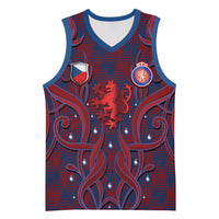 Custom Czech Republic Football Basketball Jersey Art Nouveau Patterns With National Lion