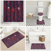 Czech Republic Football Bathroom Set Art Nouveau Patterns With National Lion