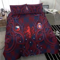 Czech Republic Football Bedding Set Art Nouveau Patterns With National Lion