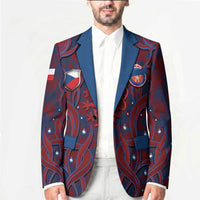 Custom Czech Republic Football Blazer Art Nouveau Patterns With National Lion