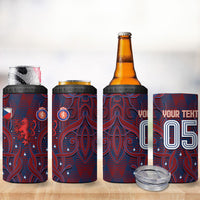 Custom Czech Republic Football 4 in 1 Can Cooler Tumbler Art Nouveau Patterns With National Lion