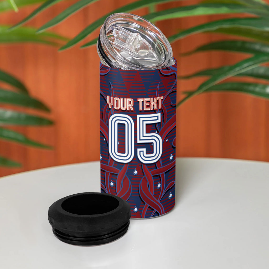 Custom Czech Republic Football 4 in 1 Can Cooler Tumbler Art Nouveau Patterns With National Lion