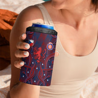 Custom Czech Republic Football 4 in 1 Can Cooler Tumbler Art Nouveau Patterns With National Lion