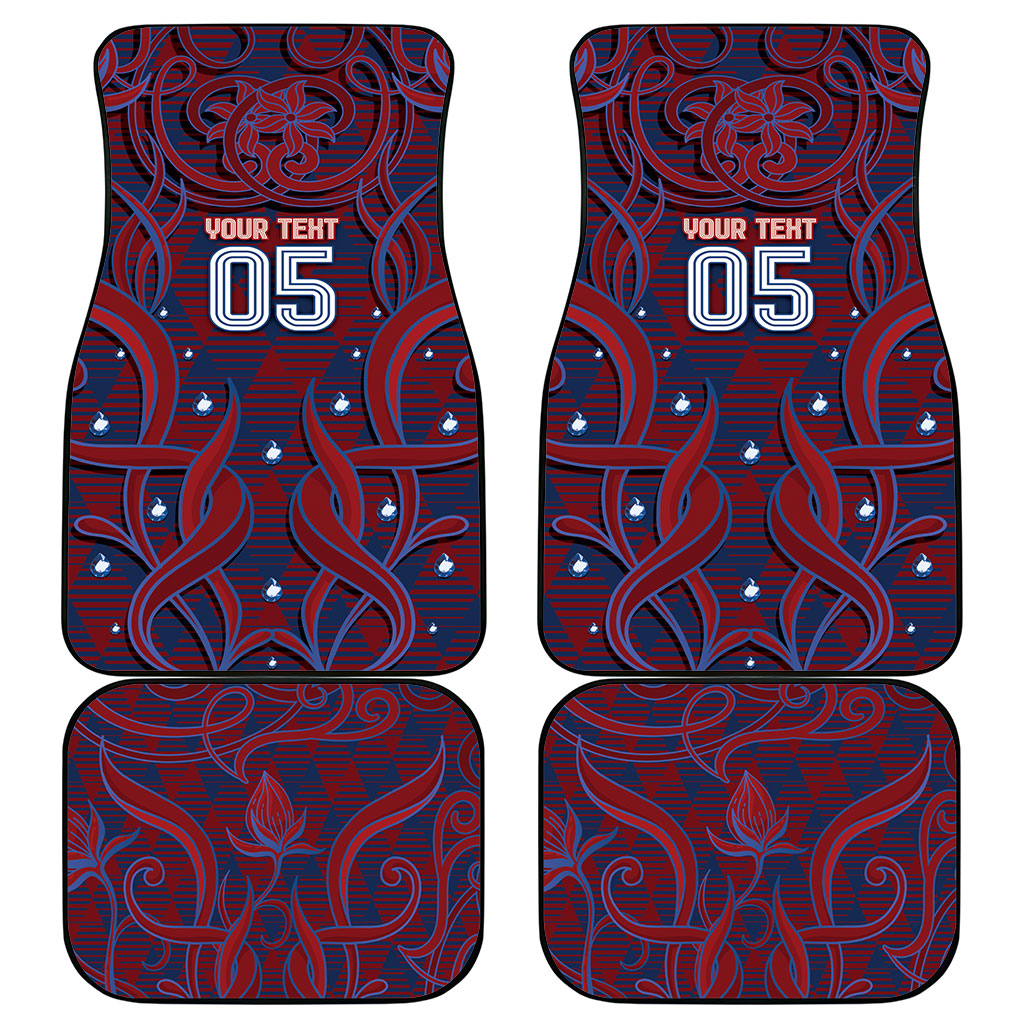 Custom Czech Republic Football Car Mats Art Nouveau Patterns With National Lion