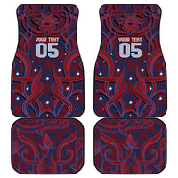 Custom Czech Republic Football Car Mats Art Nouveau Patterns With National Lion