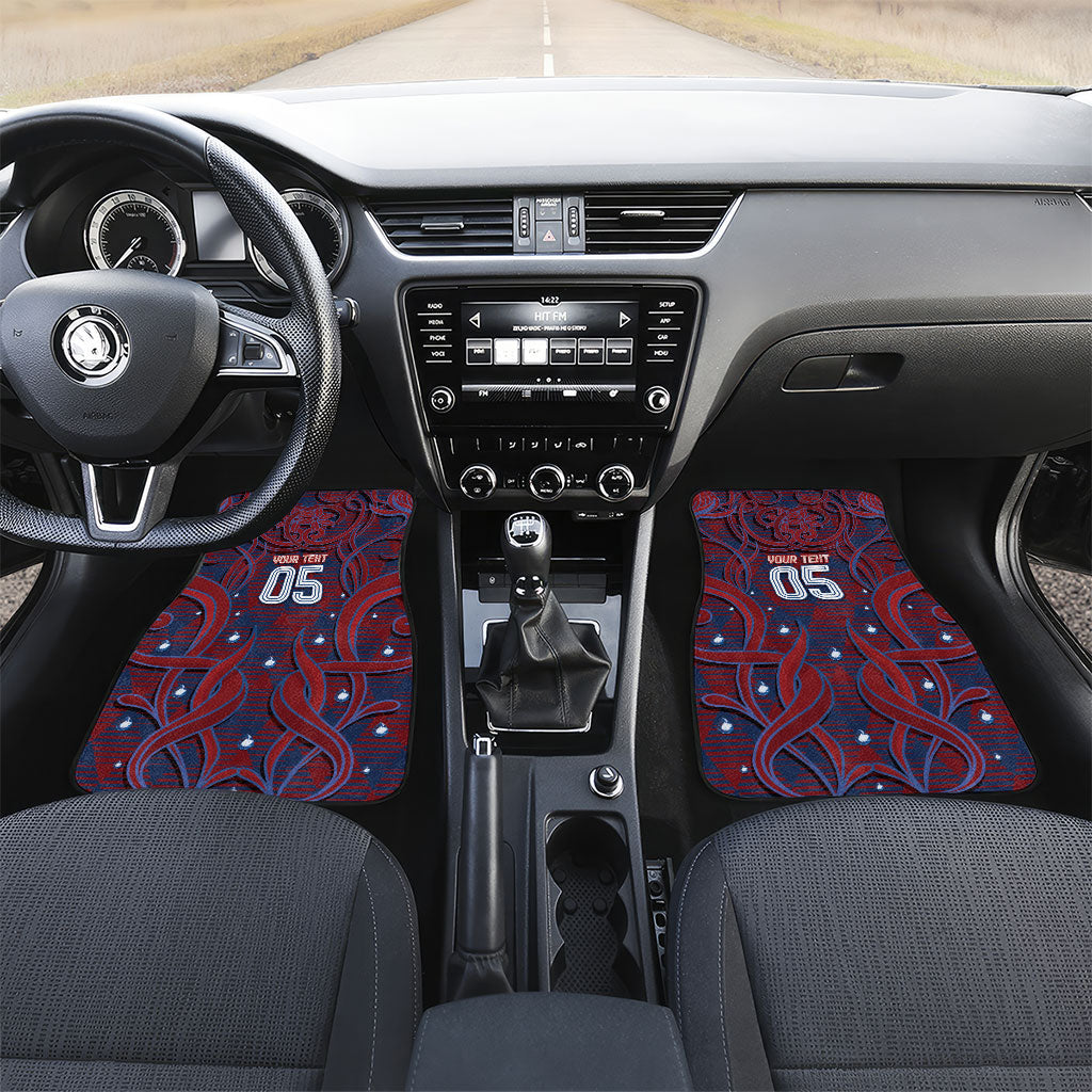 Custom Czech Republic Football Car Mats Art Nouveau Patterns With National Lion