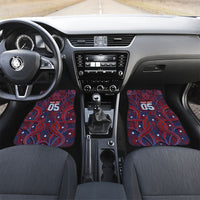 Custom Czech Republic Football Car Mats Art Nouveau Patterns With National Lion