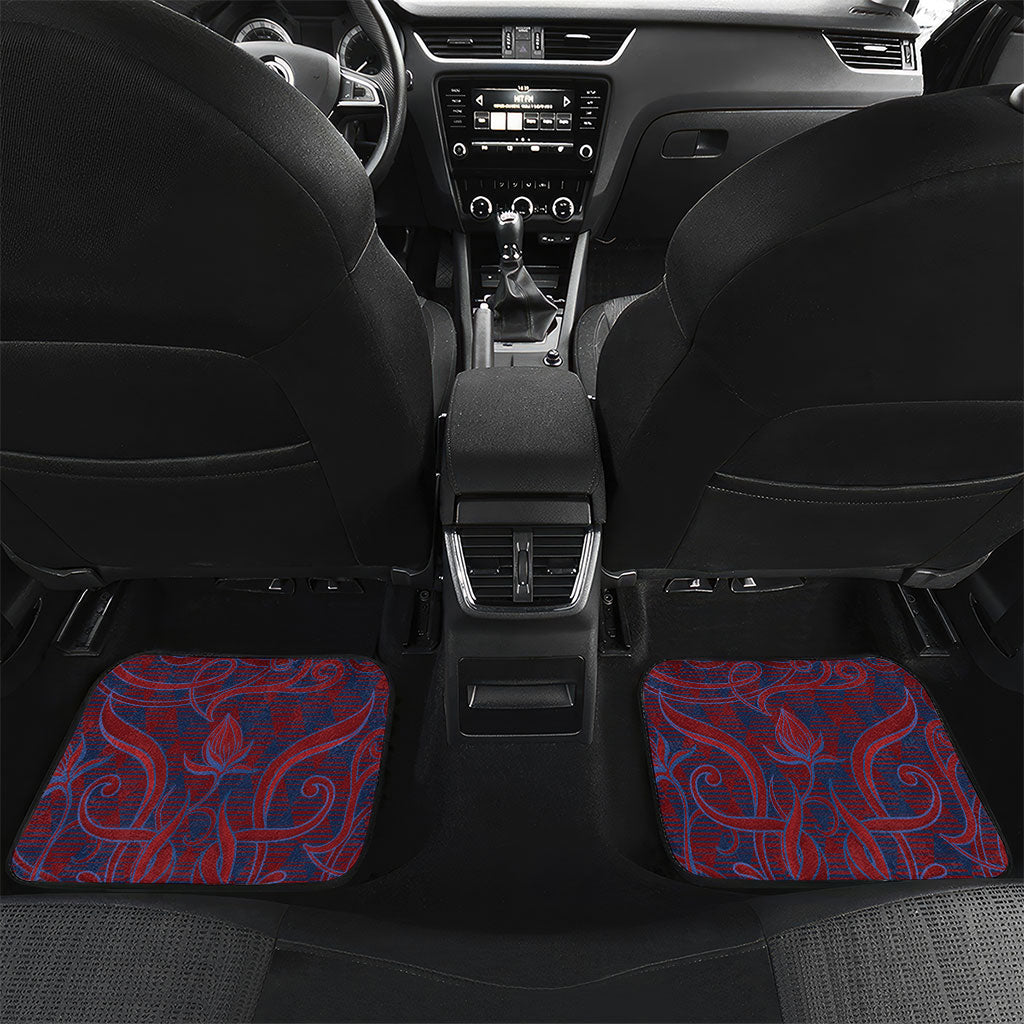 Custom Czech Republic Football Car Mats Art Nouveau Patterns With National Lion