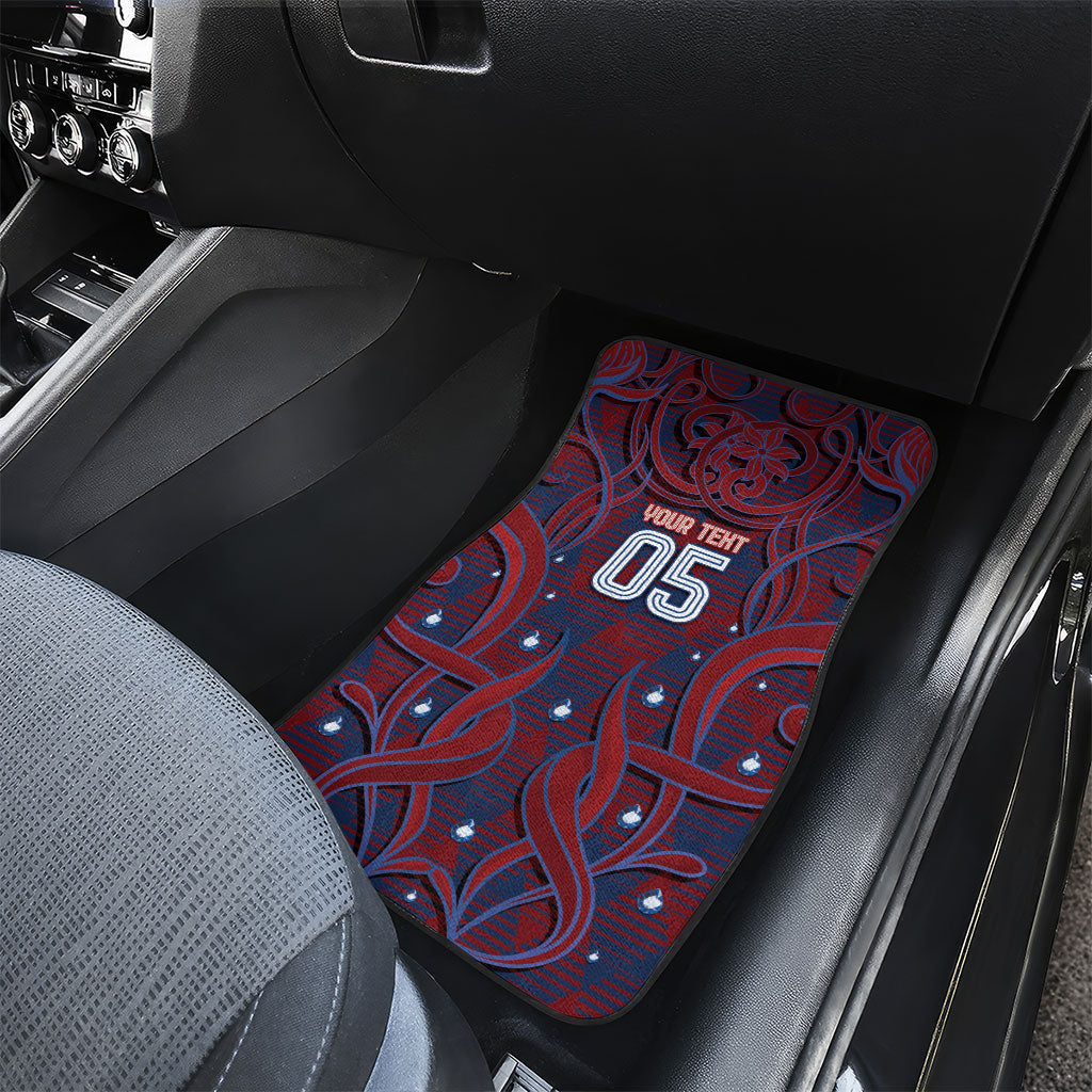 Custom Czech Republic Football Car Mats Art Nouveau Patterns With National Lion